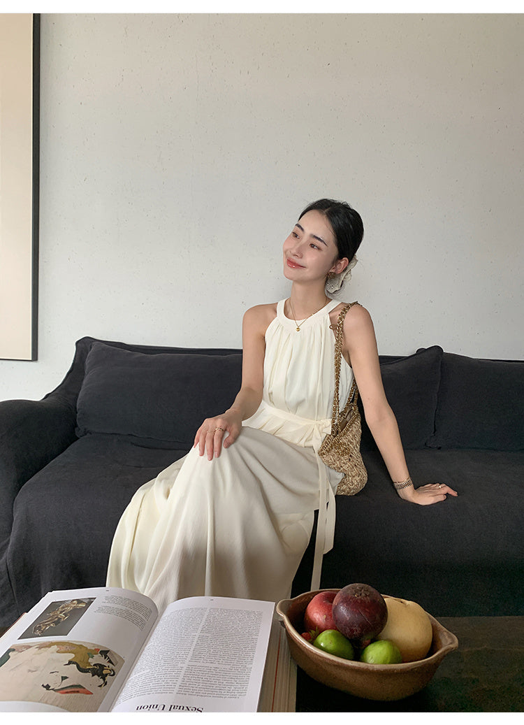 Solid Color Loose Fit Sleeveless Dress