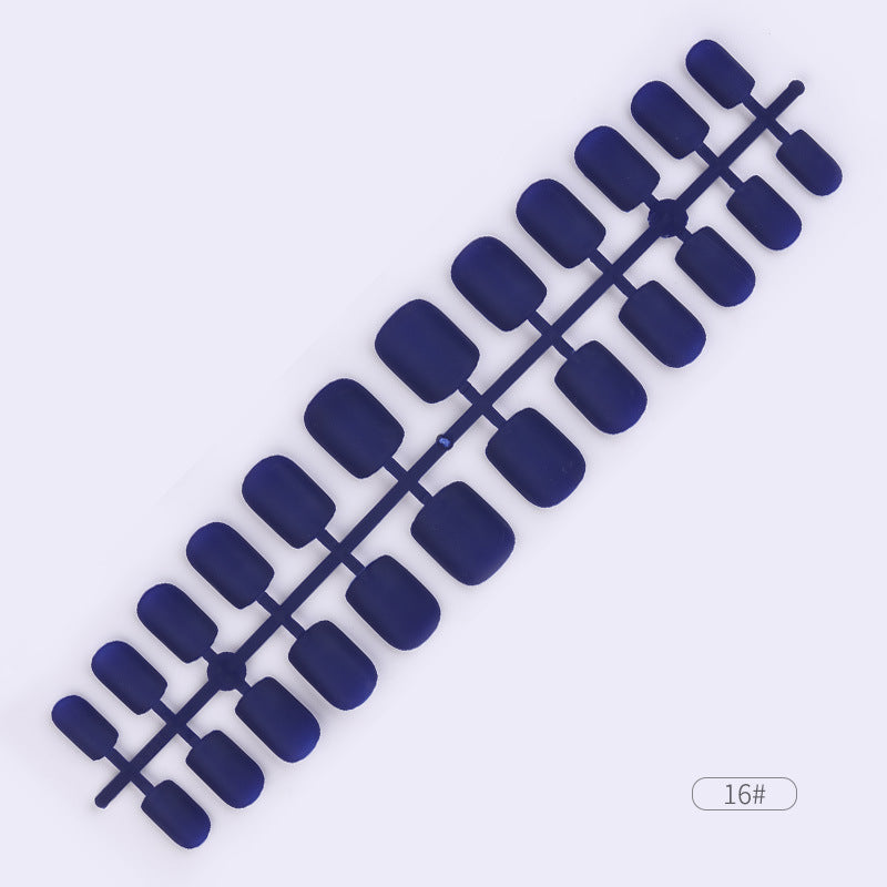 24 Pcs Solid Color Fake Nail Patches