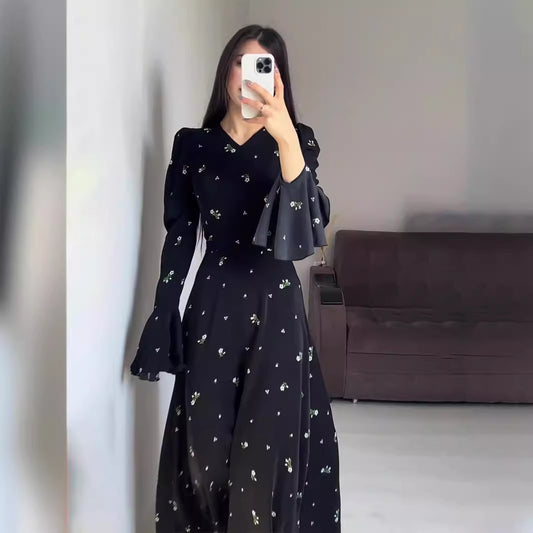 Ruffle Sleeve Floral Dress