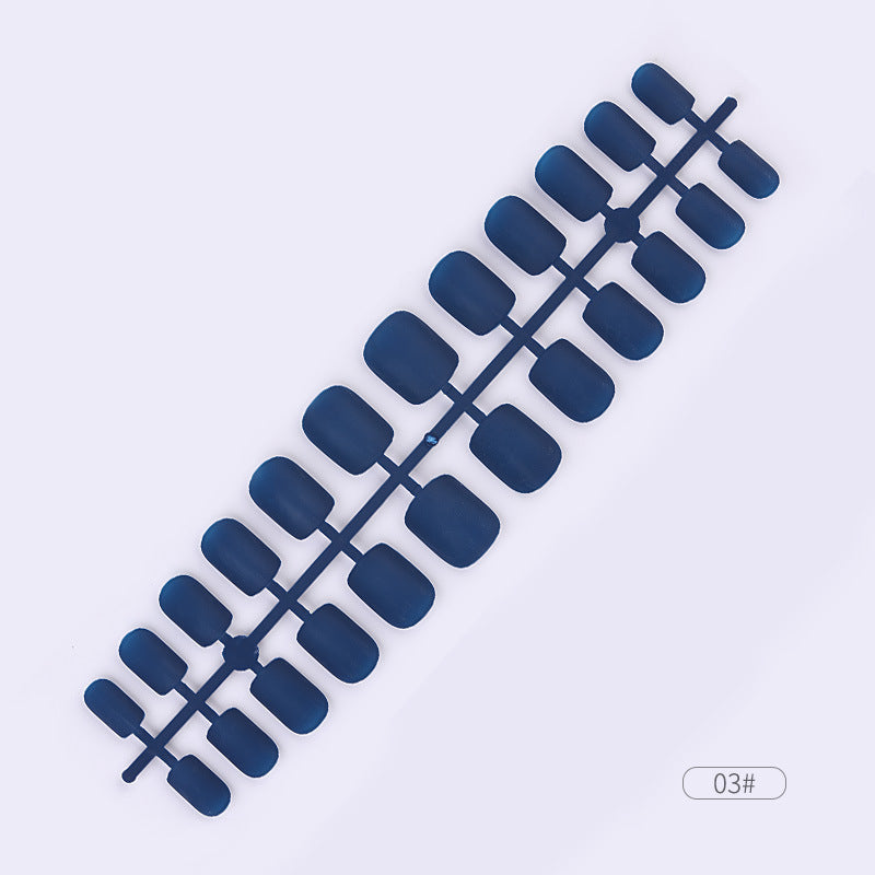 24 Pcs Solid Color Fake Nail Patches