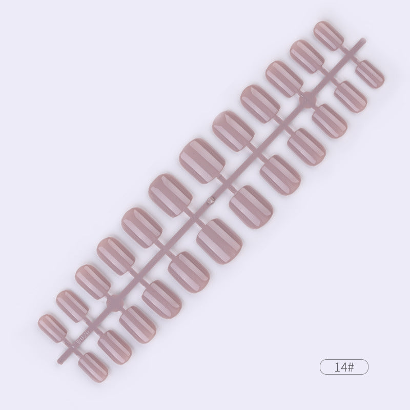 24 Pcs Solid Color Fake Nail Patches