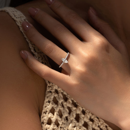 S925 Sterling Silver Light Luxury Diamond Ring & Earrings