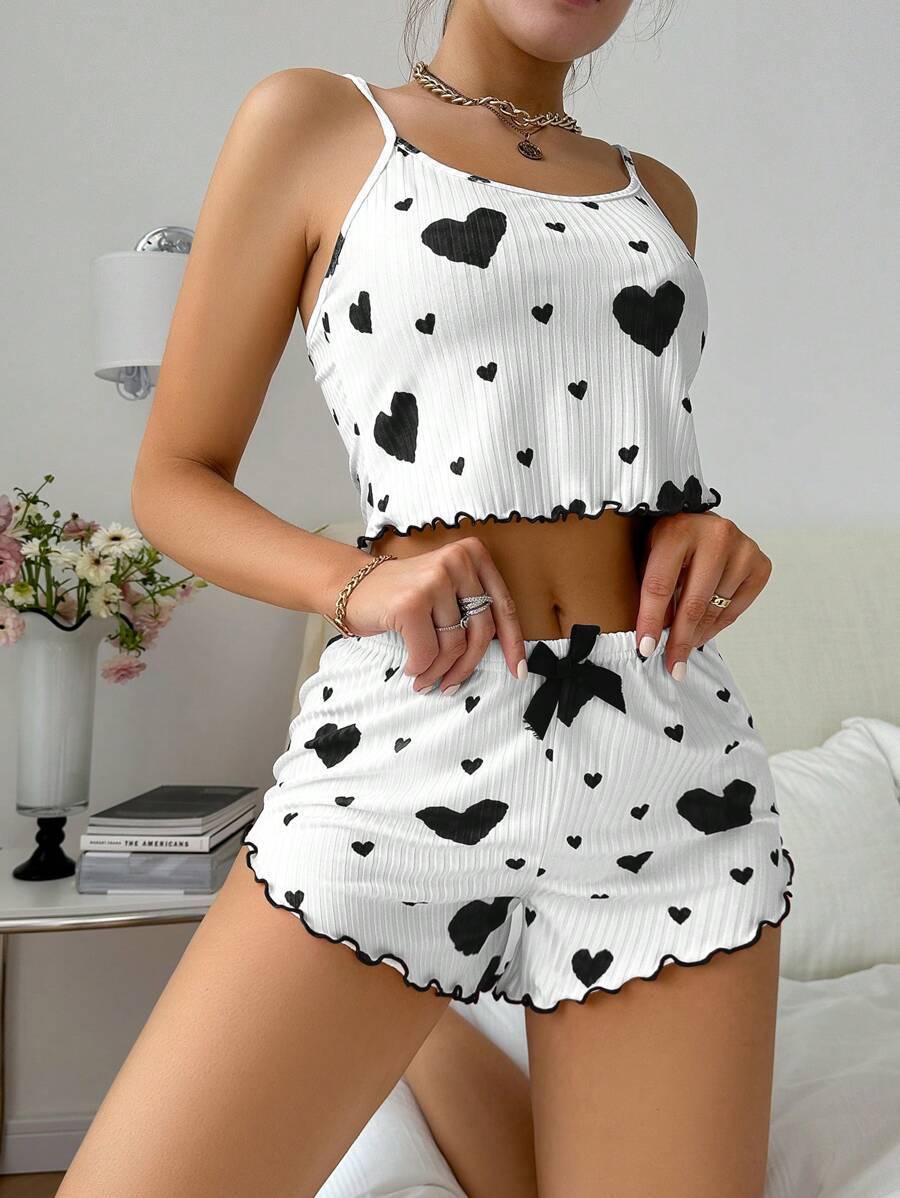 Heart Print Pajama Set