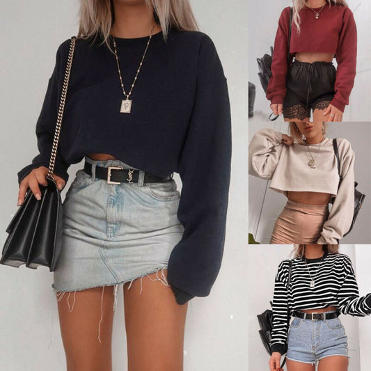 Long Baggy Sleeve Crop Top
