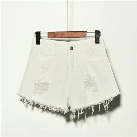 Women's High-Waist Ripped Denim Shorts