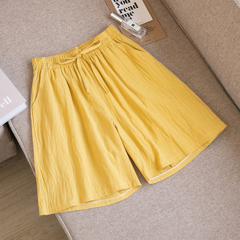 Cotton And Linen Loose Shorts For Women