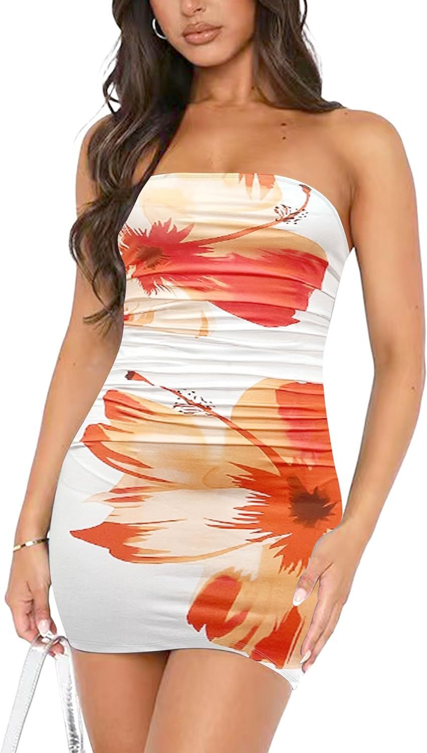 Tube Top Pleated Dress