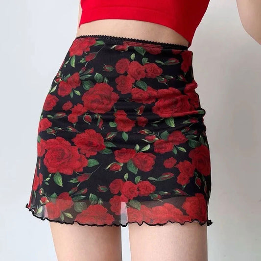 High Waist Mesh Skirt