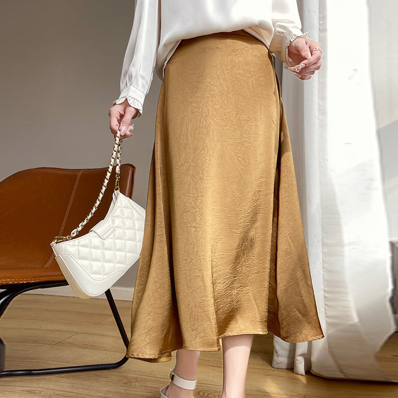 Silk Ripple High Waist Skirt-12 Colors