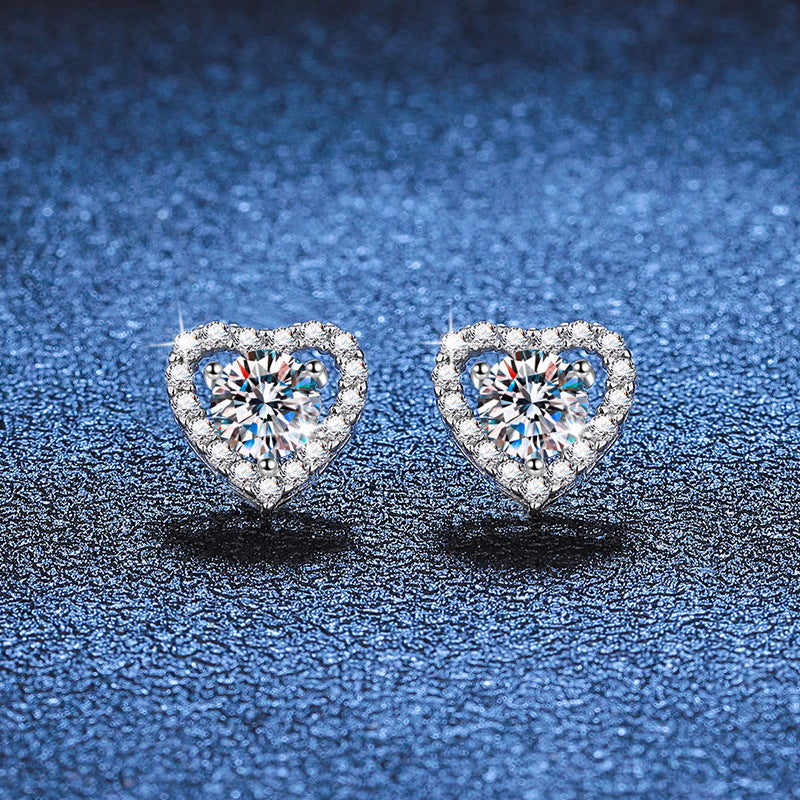 S925 Sterling Silver Ear Stud Pendant Suite