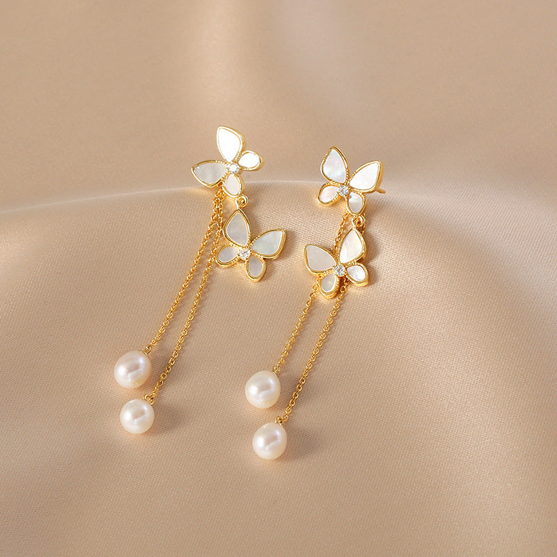 Butterfly Tassel Earrings – Sweet & Trendy Long Drop Design