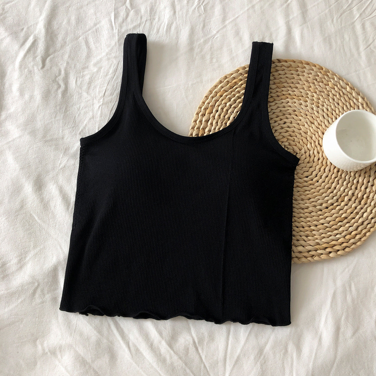 U-Collar Spaghetti Strap Sports Tank