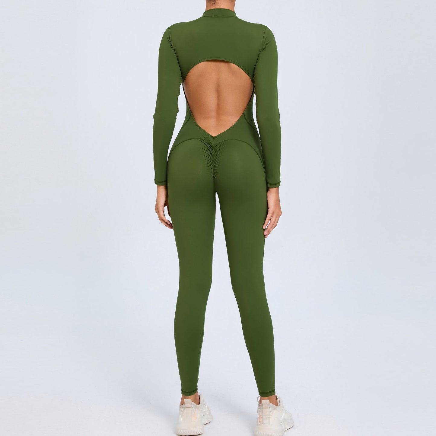 Sultry Body Hugging One Piece Zipper