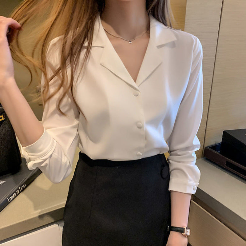 Buttons Loose Chiffon Shirt