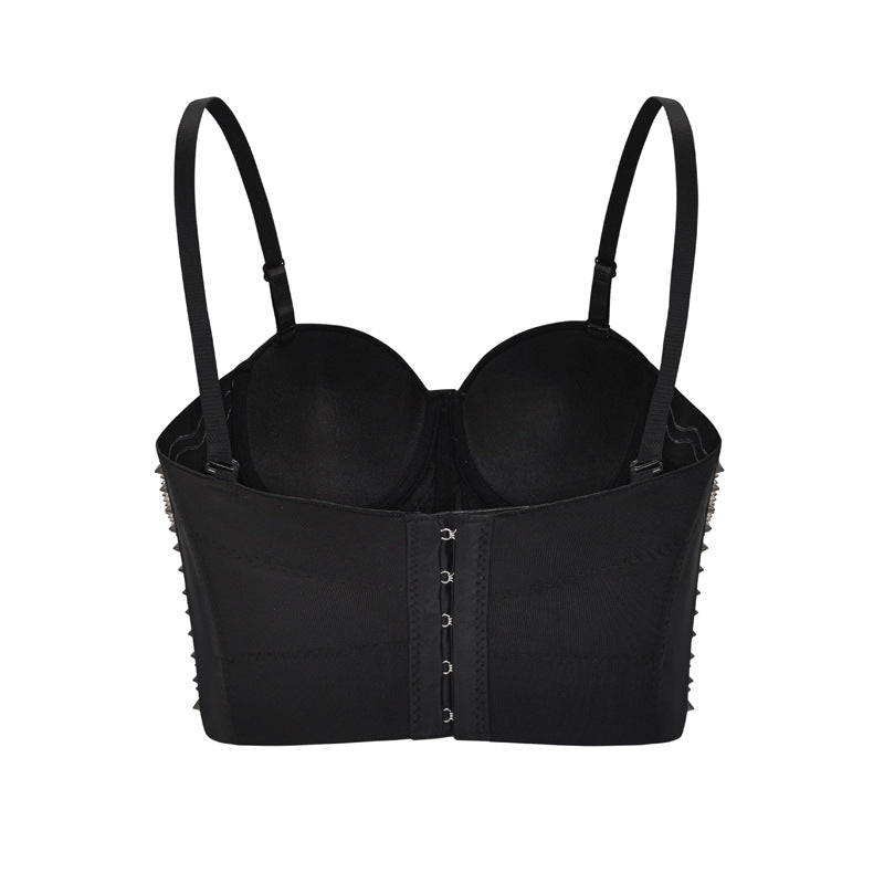 Statement Chain Bra Top - Handmade Beads & Punk Vibes