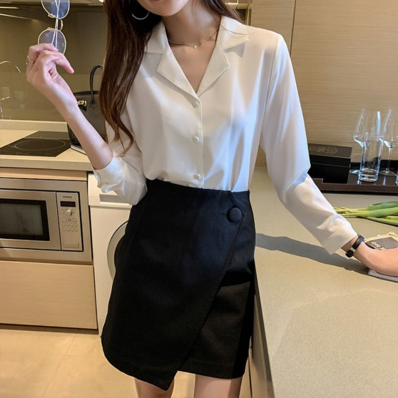 Buttons Loose Chiffon Shirt