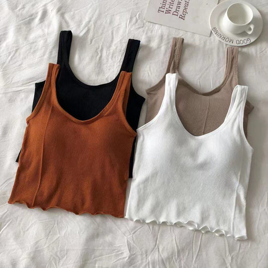 U-Collar Spaghetti Strap Sports Tank