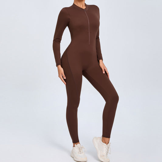 Sultry Body Hugging One Piece Zipper