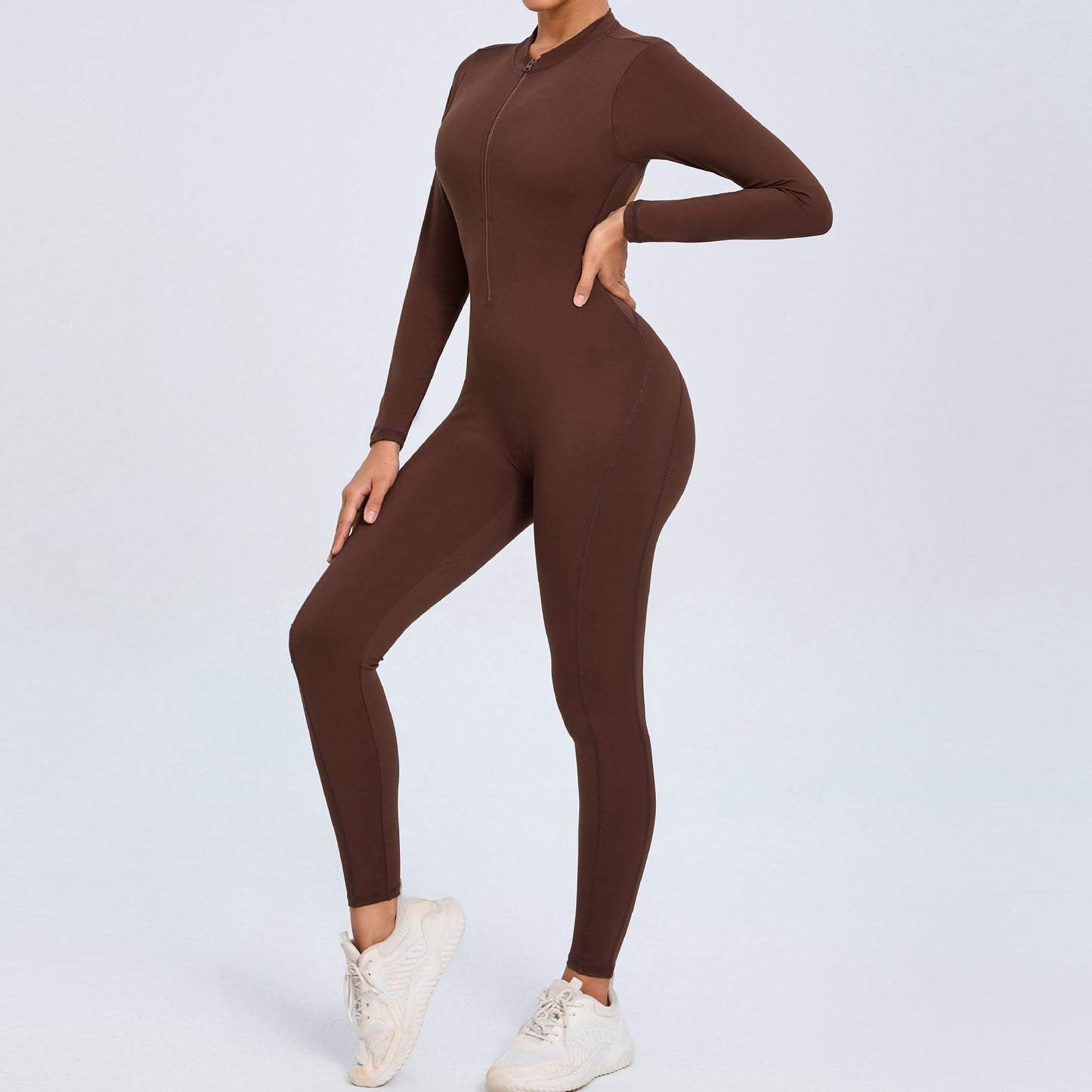 Sultry Body Hugging One Piece Zipper