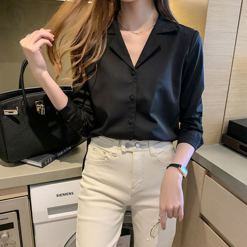 Buttons Loose Chiffon Shirt