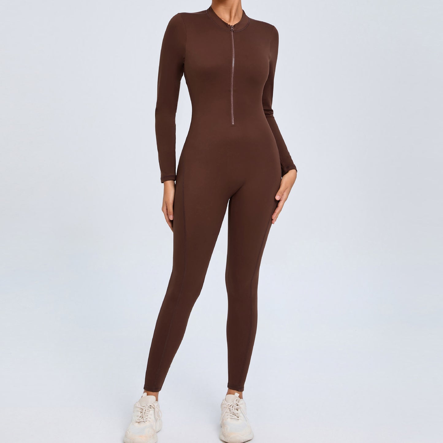 Sultry Body Hugging One Piece Zipper
