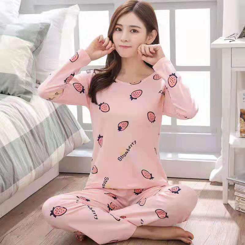 16 Cute Different Cartoon Print 2-Pc Pajama Set for Women