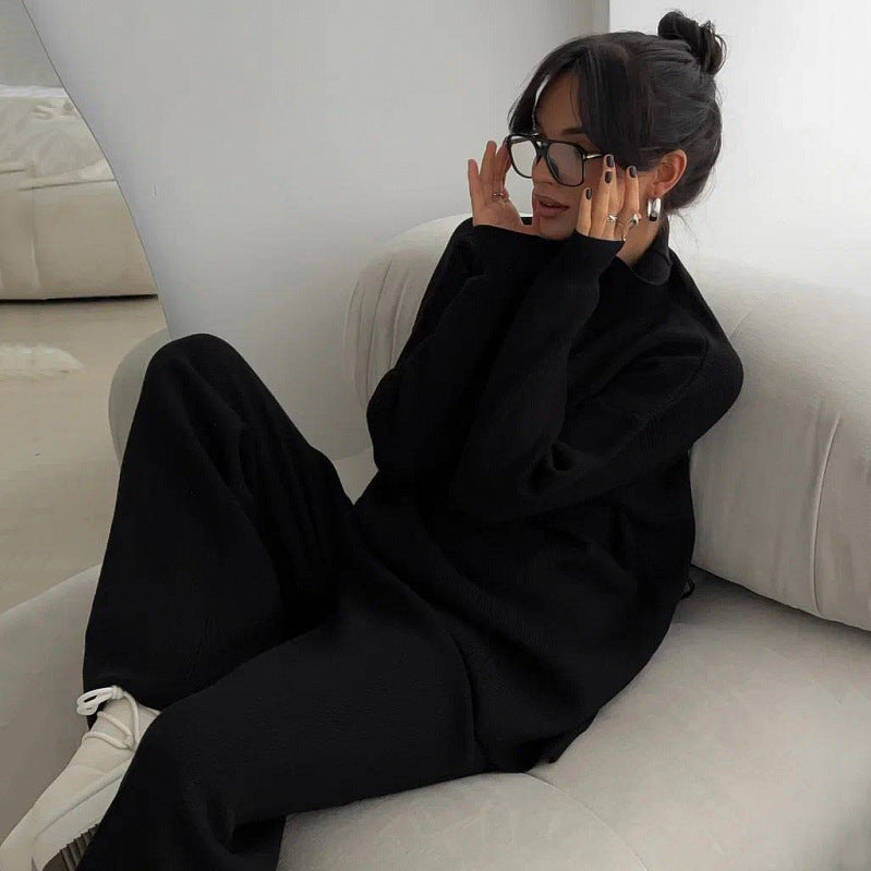 Loose Turtleneck Knitting Long-Sleeve Suit