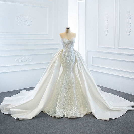 Two Fish Tail Removable Tube Tops Wedding Dress