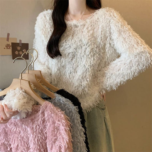 Loose Round Neck Women's Sweater