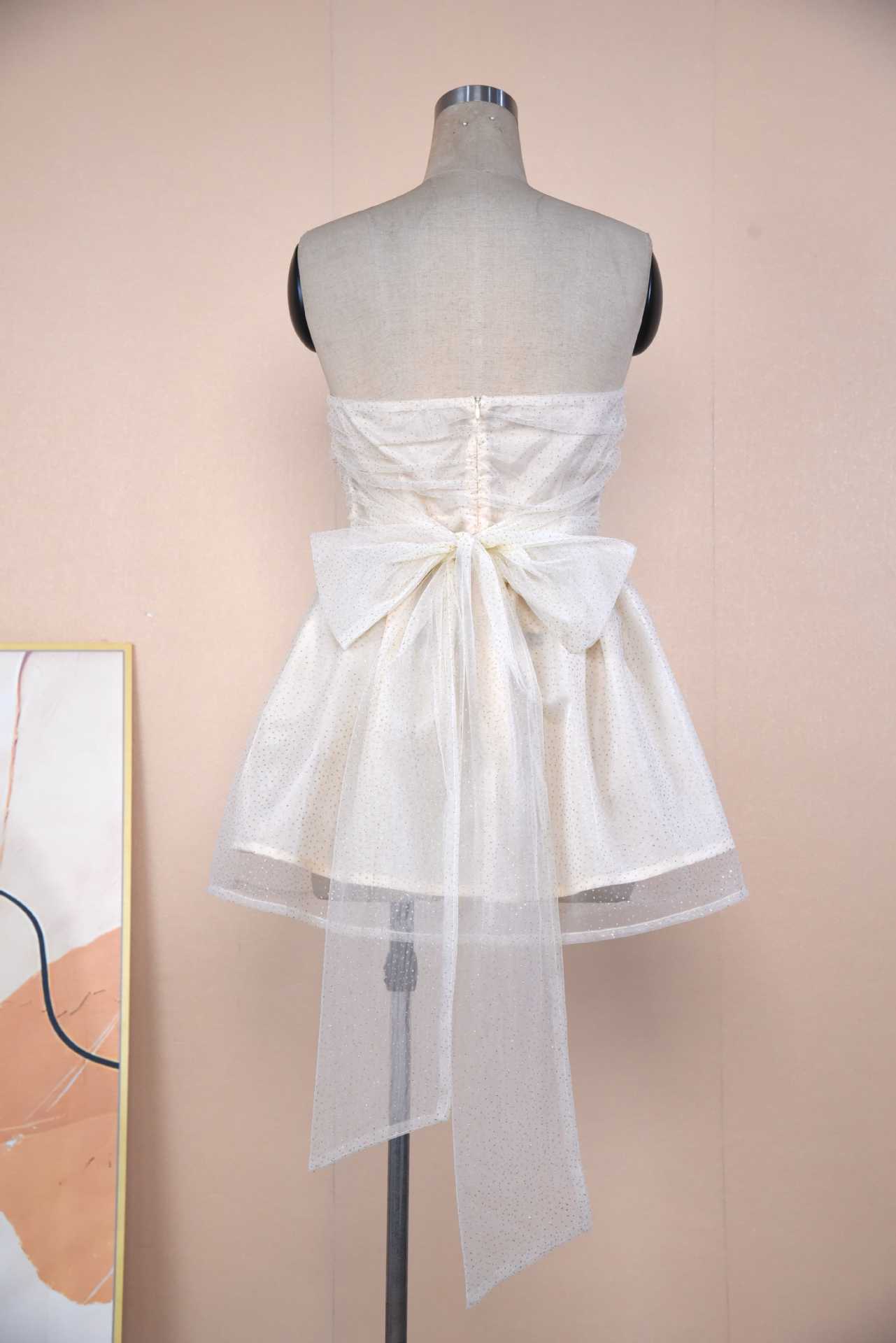 Tube Top Back Bow-Knot Lace Dress