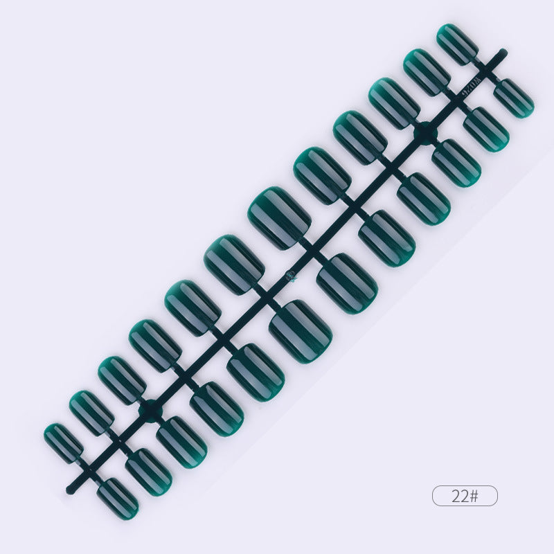 24 Pcs Solid Color Fake Nail Patches