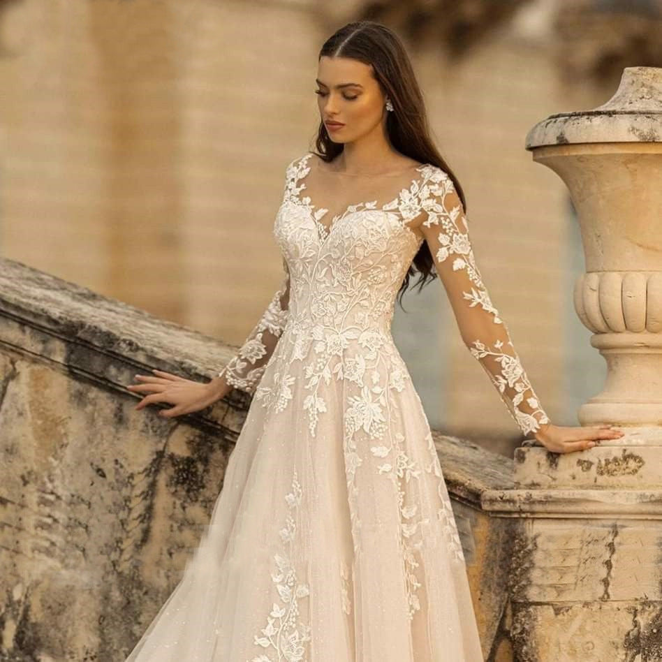 Mori Style Long Sleeve Wedding Dress