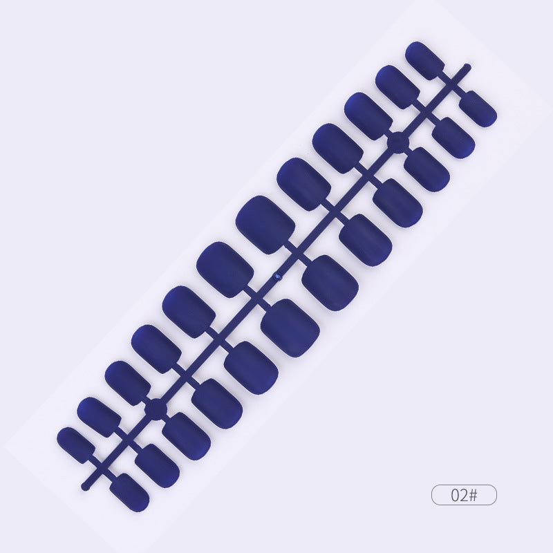 24 Pcs Solid Color Fake Nail Patches