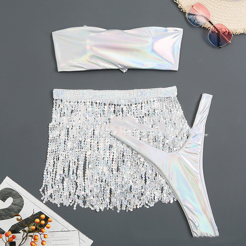 3-Piece Dazzling White Swimsuit