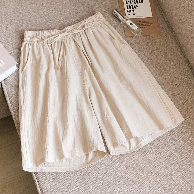 Cotton And Linen Loose Shorts For Women