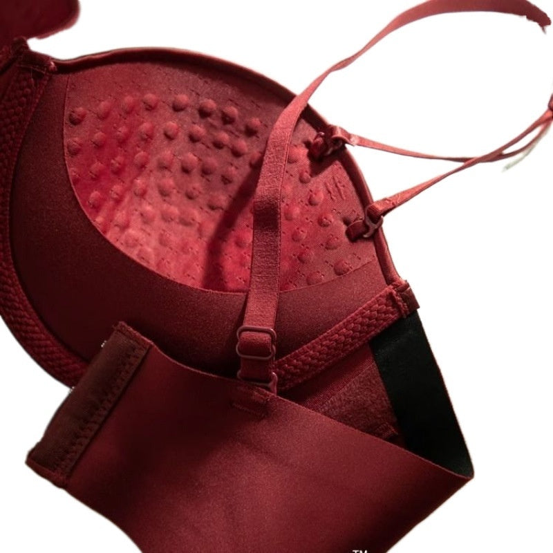 French Style Solid Colour Underwear & Bra Set