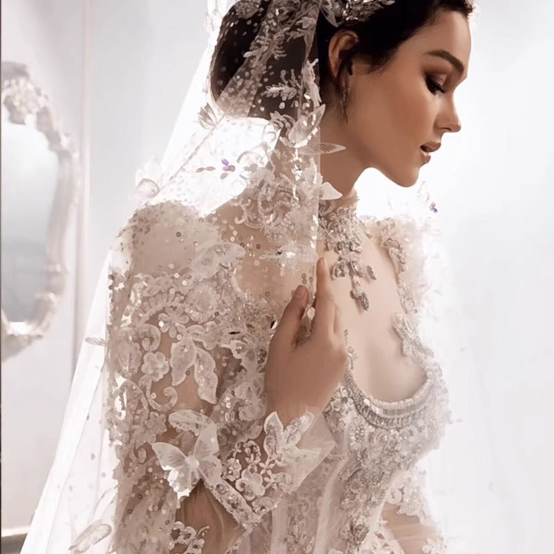 Royal Court Princess Large Tail Wedding Dress
