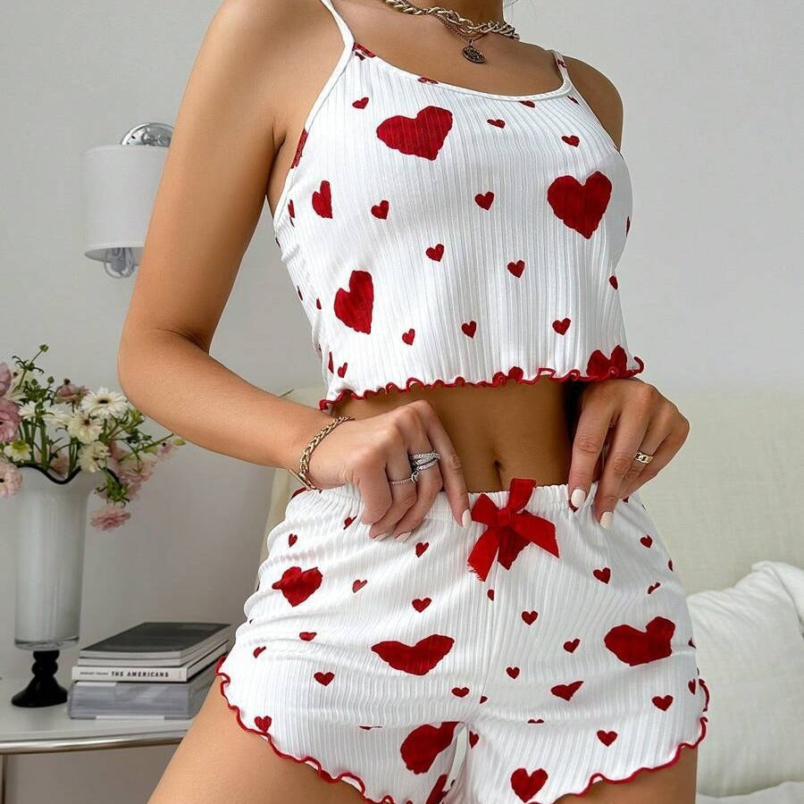 Heart Print Pajama Set