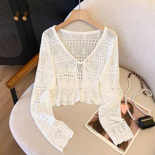 Knitted Long Sleeve Thin Sun Protection Cardigan