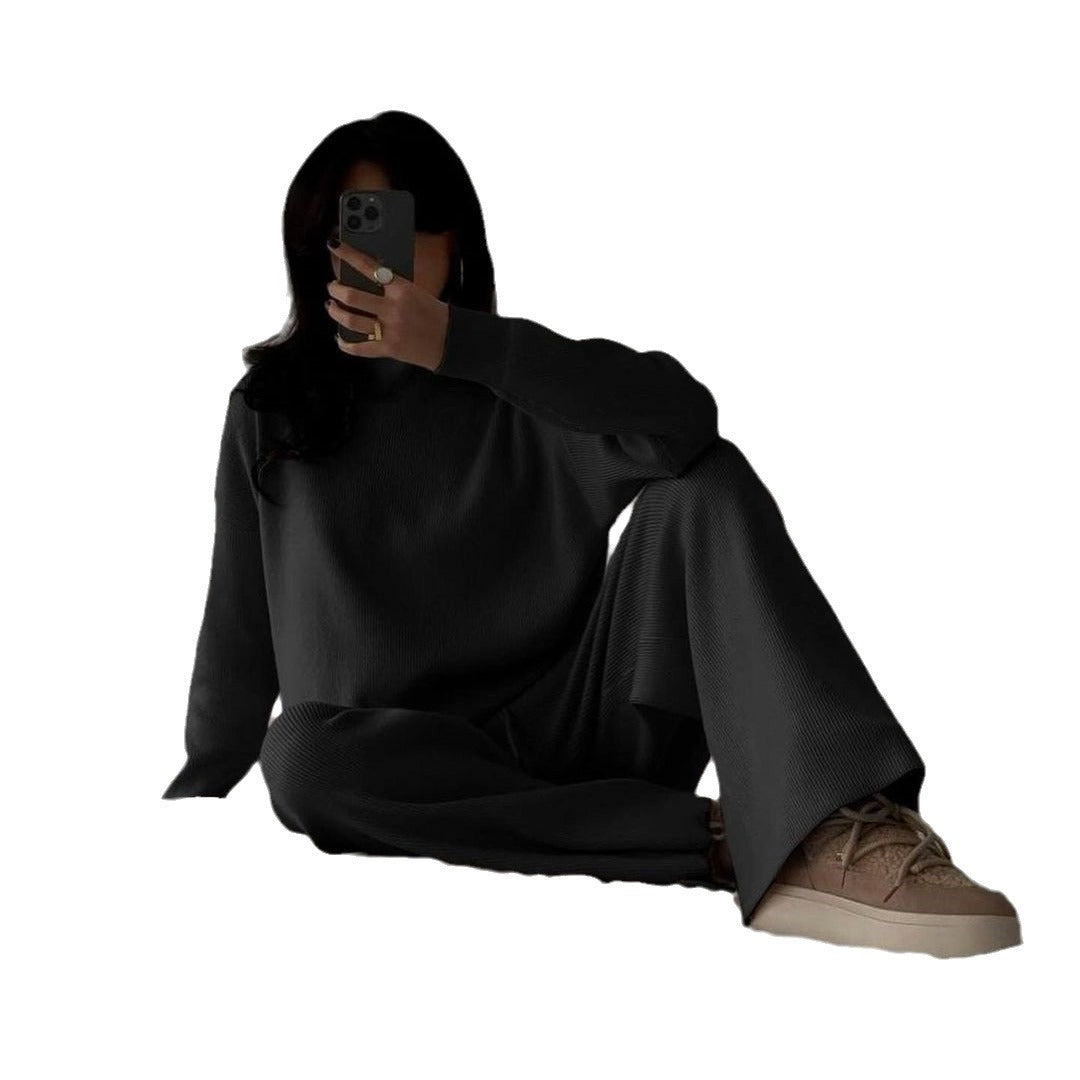 Loose Turtleneck Knitting Long-Sleeve Suit