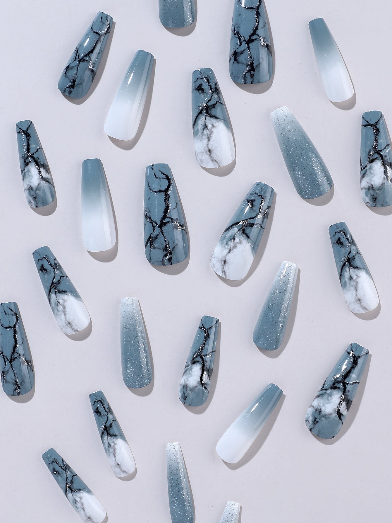 Marble Crystals Nails