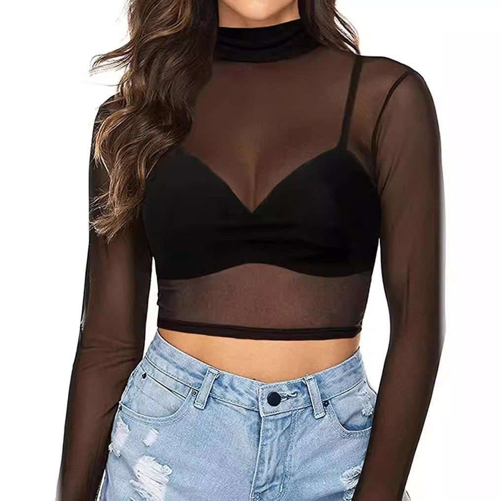 Sheer Fit Long Sleeve Mesh Top