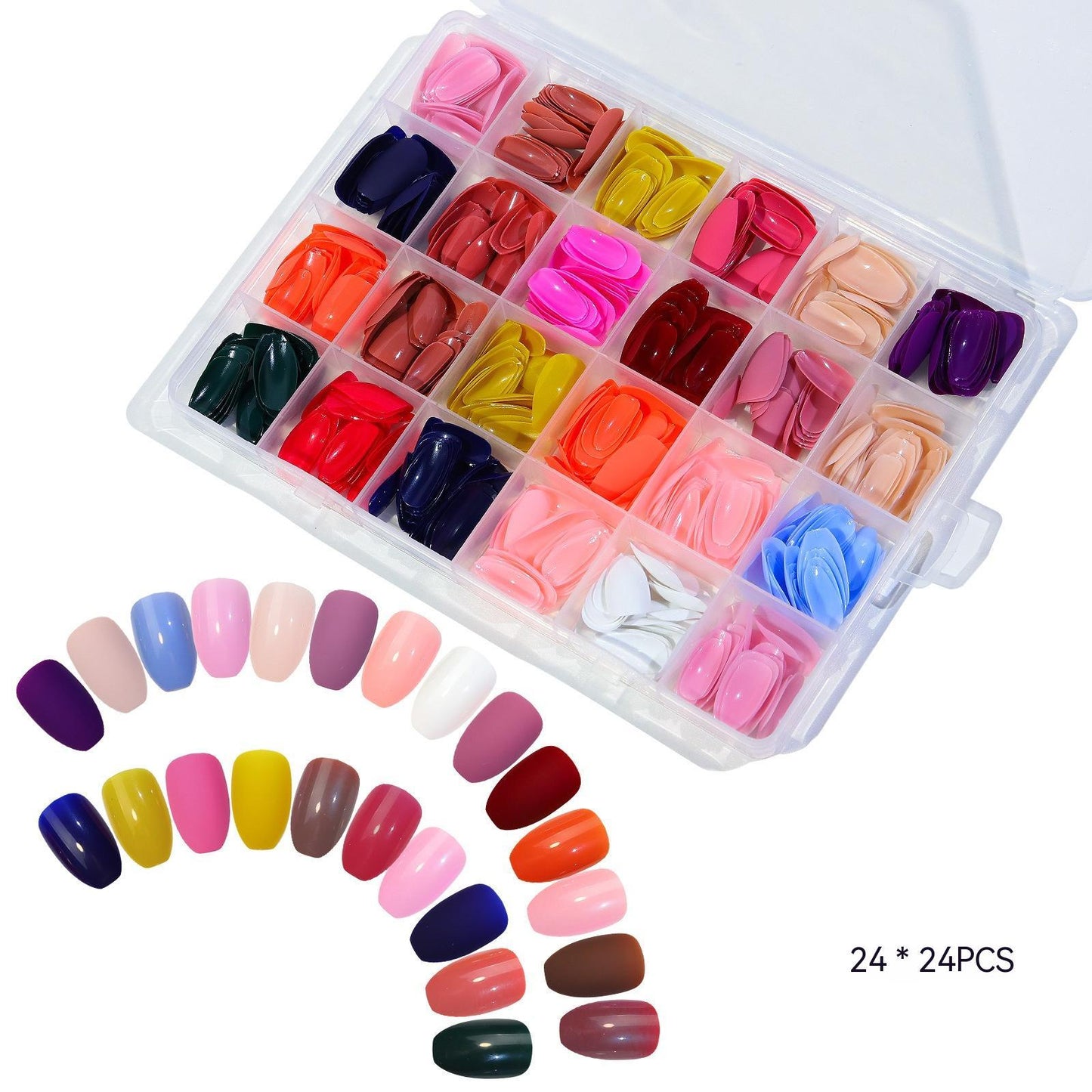 12 & 24 Grid Frosted Square Nails