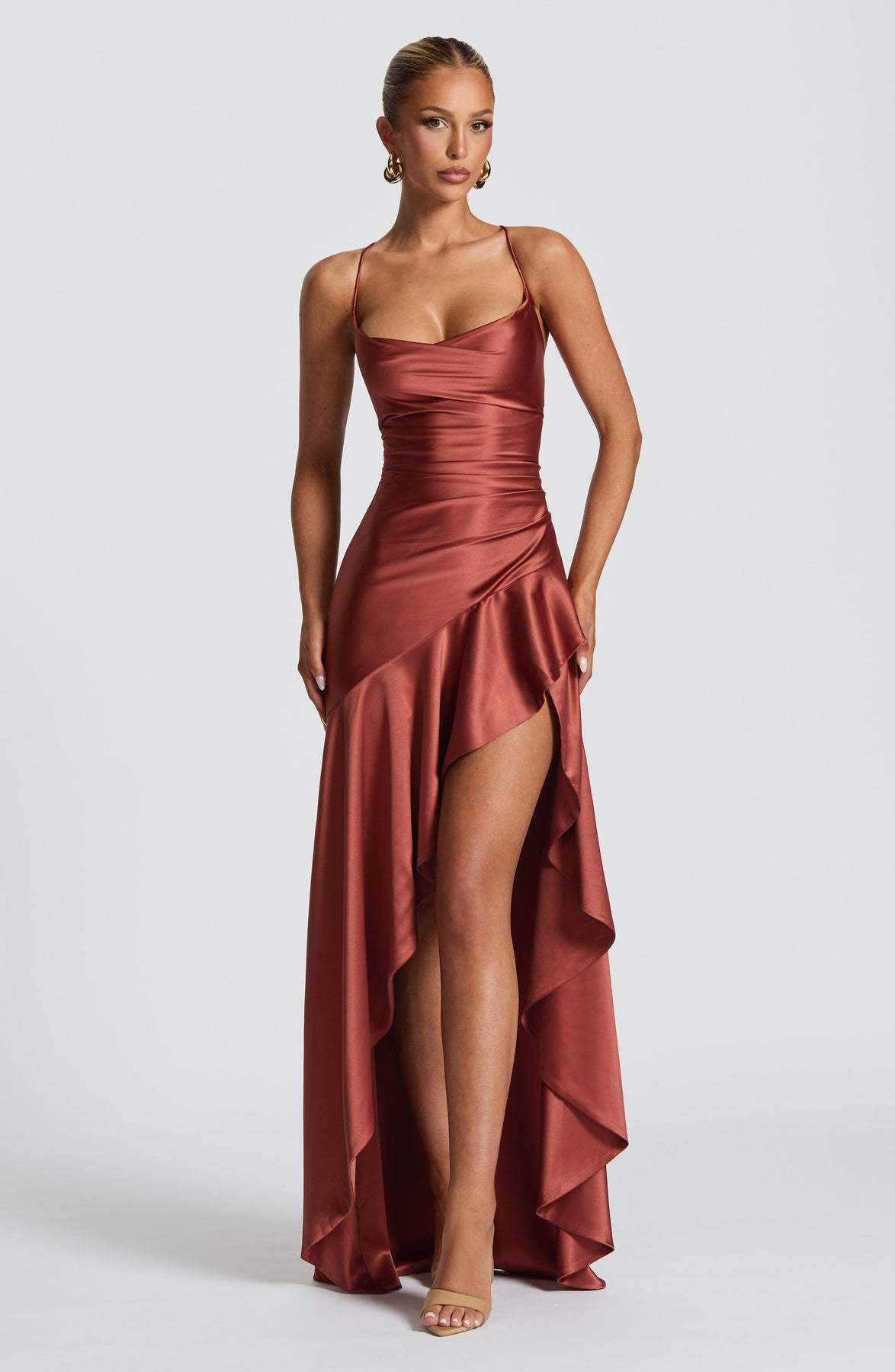 Irregular Backless Ruffles Dress