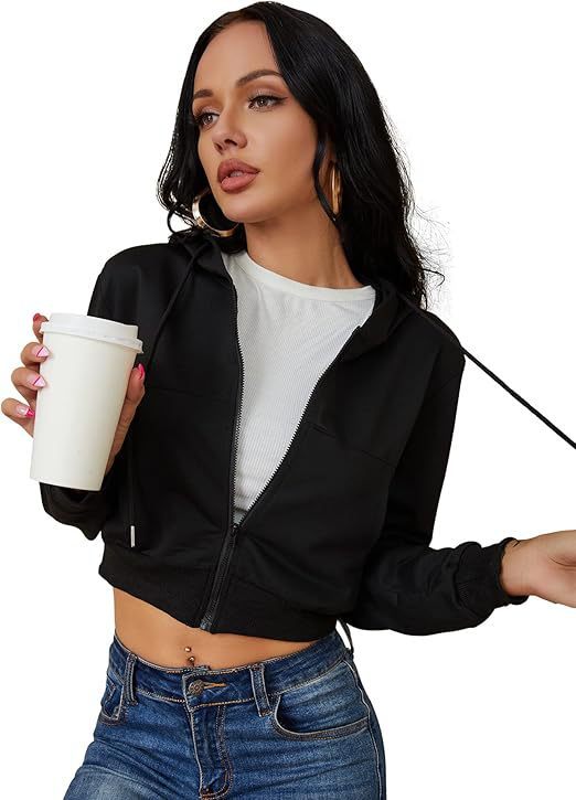 Women Sweatshirt Style Crop Hoodie