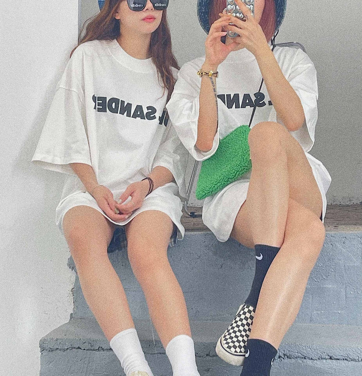 Letter Printing Cozy Drop Shoulder Tee Summer
