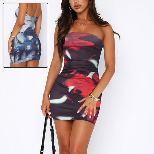 Tube Top Pleated Dress