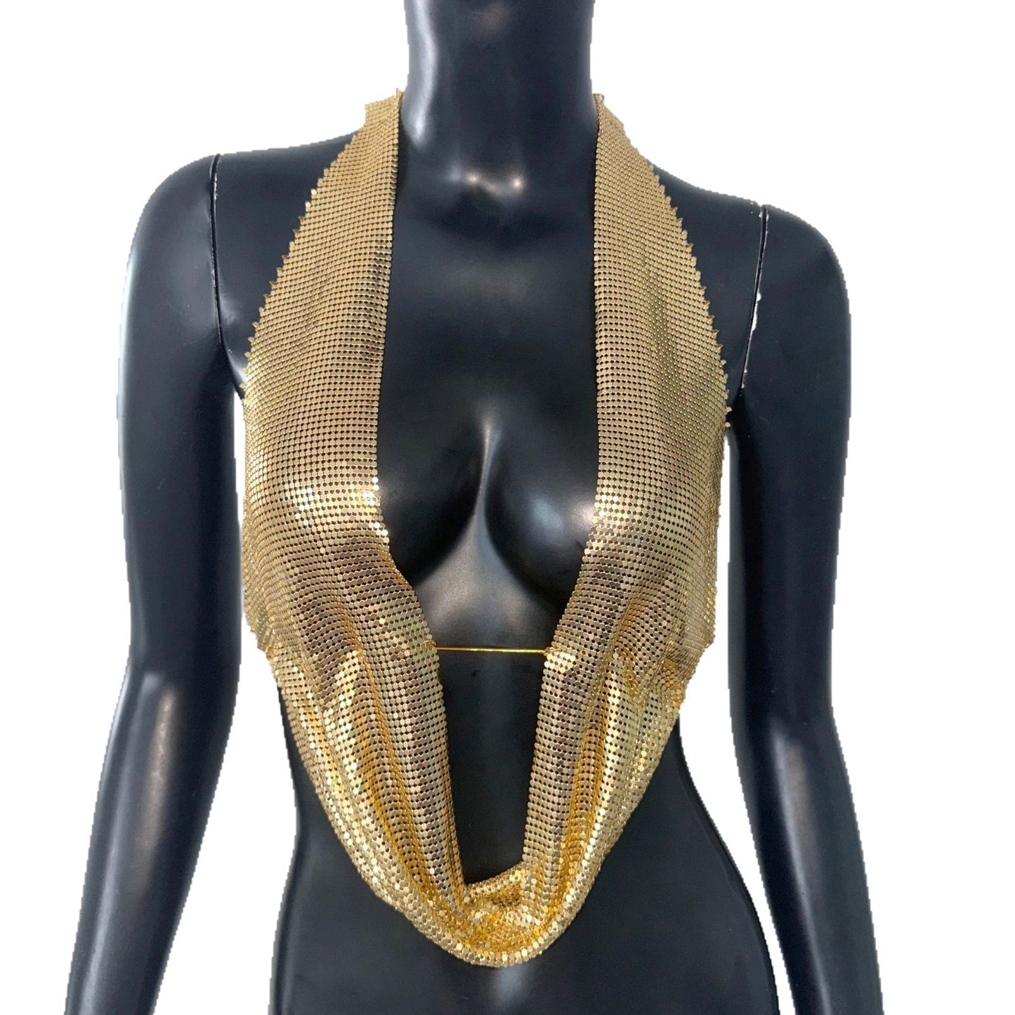 Metallic Sequin Halter vest- Dazzled with Edgy Suspenders
