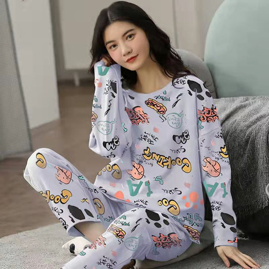 Grey Footprints Pajama Set