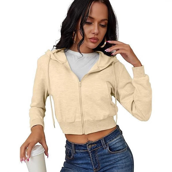 Women Sweatshirt Style Crop Hoodie